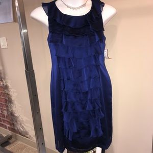Formal, Blue, Ruffled Dress